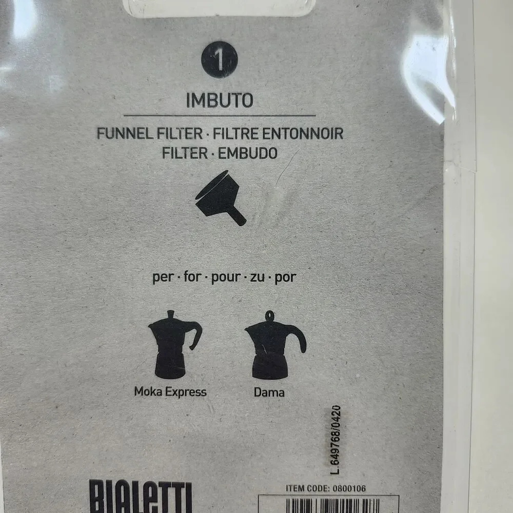 Bialetti Original Moka Express Dama Funnel Filter Aluminum Imbuto Ricambi 9 Cup